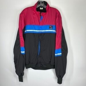 Vintage Bellwether Colorblock Pink Blue Fleece Lined Cycling Jacket Size XL